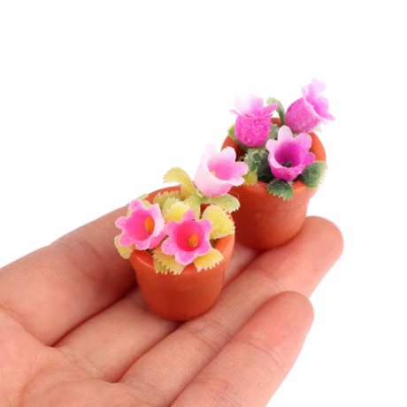 3D Mini Potted Plant Miniature Kawaii Flower Pot Desktop Decoration Dollhouse Toys Fairy Garden Artificial Craft Supplies