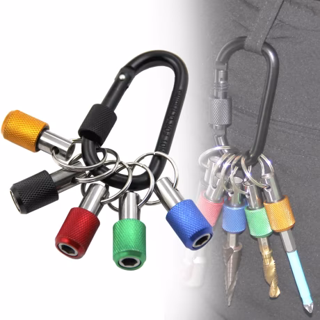 5pcs 1/4 Hex Shank Impact Drill Bit Keychain Quick Release Bit Holder Extension Bar Portable Drill Screw Adapter Carbon Steel