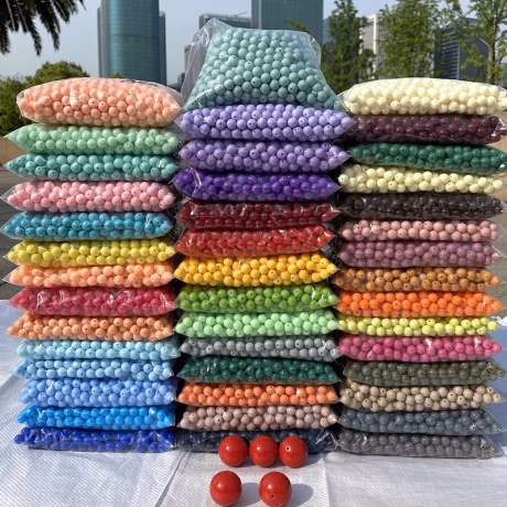 6mm-20mm Multi Colours Acrylic Beads With Holes DIY Handmade Jewelry Bag Woven Beaded Plastic Loose Beads Wholesale