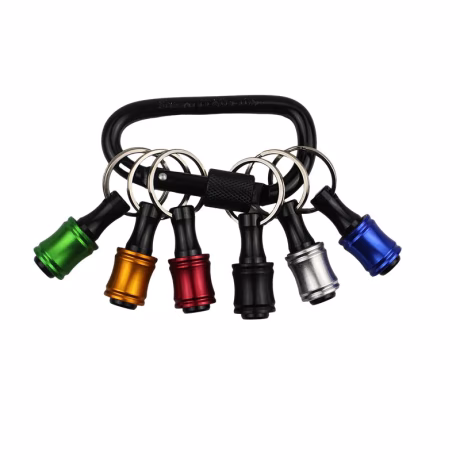 6PCS 1/4inch Hex Shank Extension Bar Keychain Aluminum Alloy Screwdriver Bits Holder Portable Drill Screw Adapter Quick Release