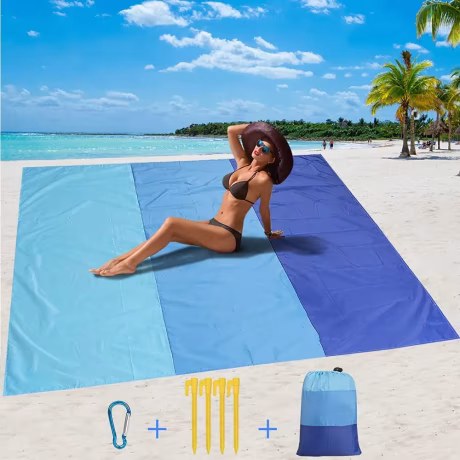 AJOTEQPT Portable Sandproof Folding Lightweight Camping Grounding Mat Outdoor Picnic Waterproof Mats Windproof Beach Blanket