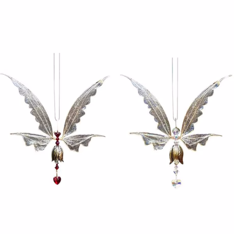 Angel Butterfly Wings Wind Chimes for Outside Hanging Crystal Wind Chime Pendant Memorial Wind Chimes Decor for Patio Garden