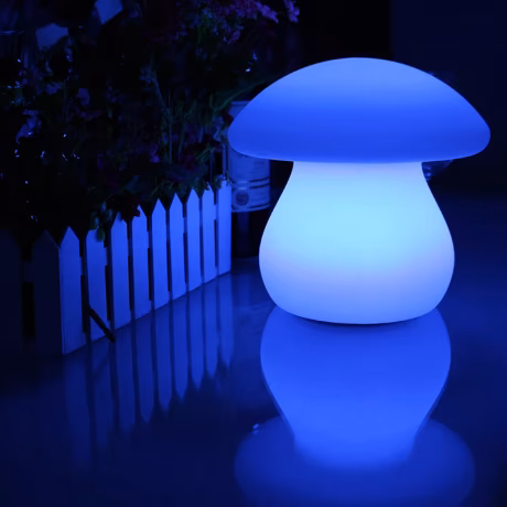 Blue Mushroom Motif Light Color Dimming Mushroom Landscape Lamps Decoration Patio Pathway Landscape Lighting
