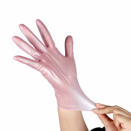 cheapest hot-sale powder free waterproof antislip screen touching disposable pink pearl pure nitrile gloves