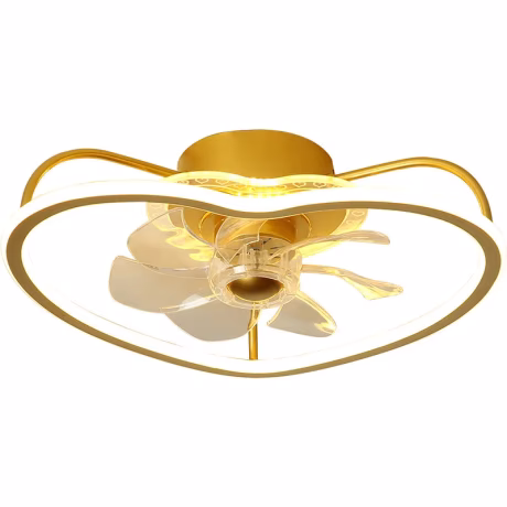 Children's room suction ceiling fan lamp heart dining room bedroom electric fan chandelier