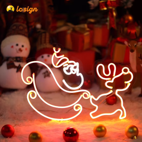 Christmas ornaments holiday decoration lights Christmas elk pattern neon decorative lights
