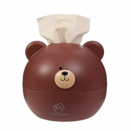 Cute cartoon bear tissue box roll paper tissue bedroom living room toilet decoration plastic box creative home department store