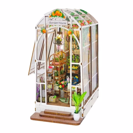 diy cottage garden house Book snap together wooden model doll house creative puzzle 3D building