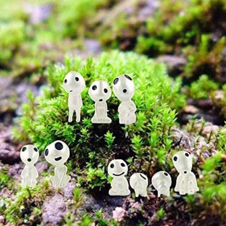 Dropshiping Princess Mononoke Garden Statue Luminous Micro Landscape Tree Spirits Elves Toy Figure for Patio Balcony Yard Lawn