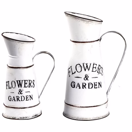 Dropshipping Shabby Chic Large Metal Jug Flower Pitcher Vase Galvanized Metal Pitcher Farmhouse Decor Jugs