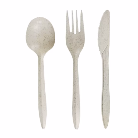 Environmentally Friendly Degradable Tableware Disposable Wheat Straw Knife Fork And Spoon Set