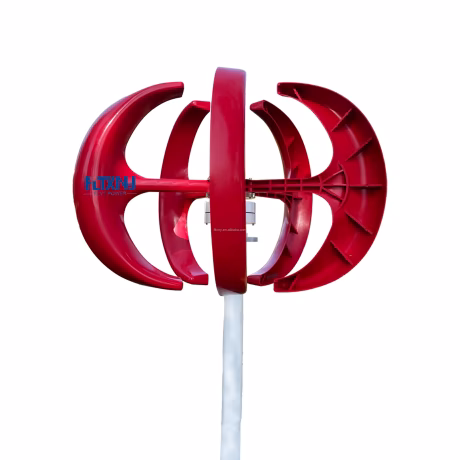 Factory 1KW Small Lantern Shape Windmill 1000W Vertical Wind Turbine Generator 5 blades Red for Home Streetlights Farm