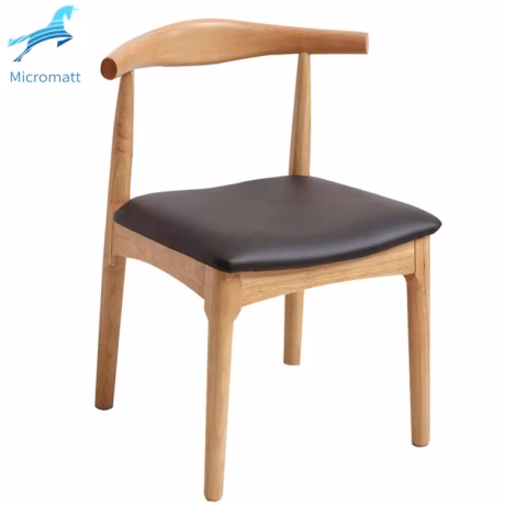 Factory Direct Sale Japanese Style Restaurant Furniture Beautiful Log Color Single Solid Wood Dining Chair