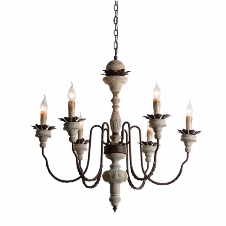 Farmhouse Chandelier Light Pendant Chandelier Antique Wooden French Country Suspend Hanging Wooden Vintage LED 10 Living Room 80