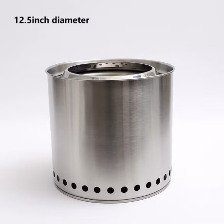 Fiery portable outdoor camping multi-person heating use round stainless steel grill fire pit