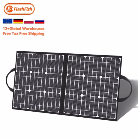 Flashfish Energy usb charger Lightweight 3 Folds 110v 220v Outdoor camping 100w Portable Solar Panel for Portable Power Station