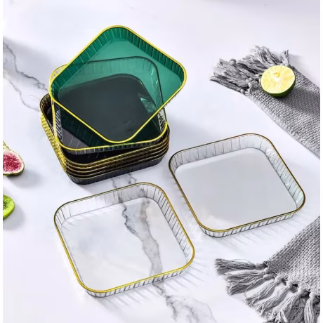 Fruit snack dish home table garbage plate gold dotted plate small items jewelry display tray