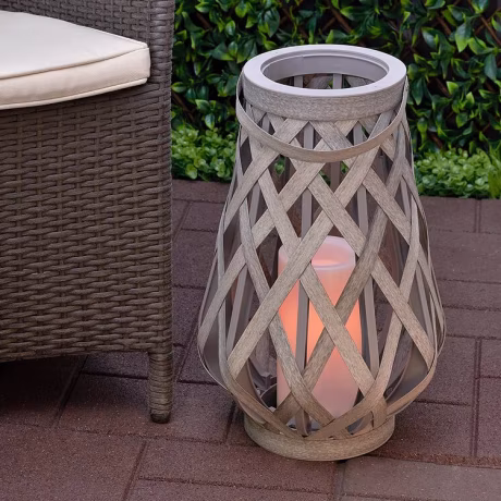 Hanko 2024 Solar Outdoor Antique Led Rattan Lantern Decorative Garden Lights