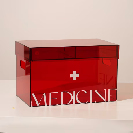Home Medicine Cabinet Medical Carrying Case Acrylic Medicine Storage Box Home Emergency First Aid Kit