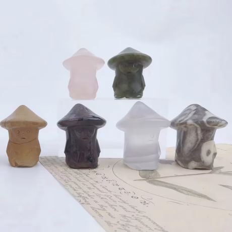 Hot Sale Energy Crystal Meditation Stone Mixed Material Mushroom For Diy Handmade