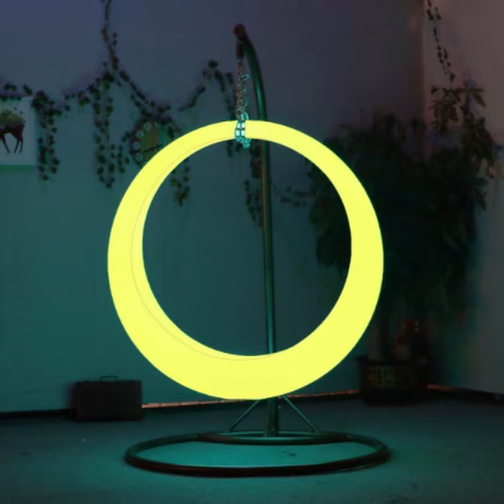 Hotel Cradle Swings Rocking Chair Seat Colored Night Light for Garden Park Decorative Patio Swing Ring Ornaments