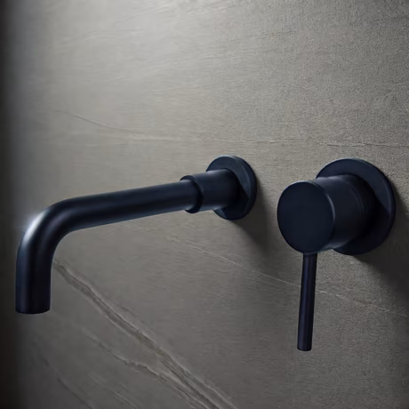 HUAGAO Antique Black One-Handle Stainless Steel Zinc Water Tap Single-Handle Hidden Wall-Mounted Basin Faucet for Bathroom Use
