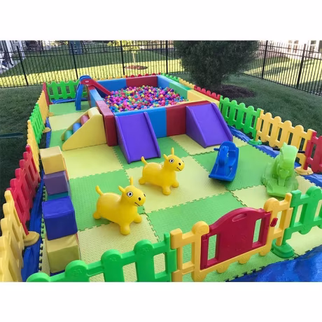 indoor Commercial colorful playground outdoor inflatable soft play ball pool pit with slide Climbing Training for kids