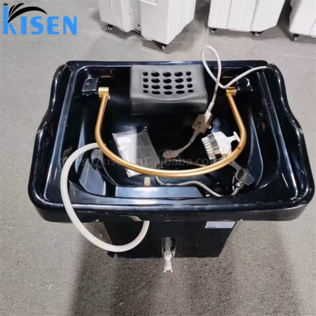 Kisen hot sale portable shampoo sink no plumbing hair washing salon furniture with head spa therapy and fumigation steamer