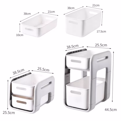 Kitchen Storage Rack with wheels Rolling Trolley Cart Cosmetic Basket Bathroom Desktop Dish Shelf Organizer