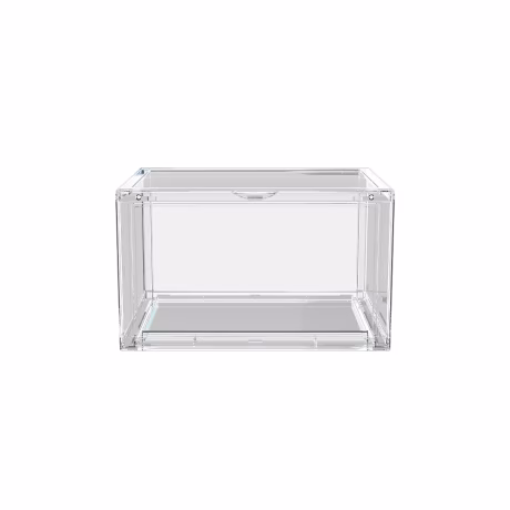 Large Plastic Stackable Bathroom Cabinet Storage Bin Box with foldable Handles Drawer Stacking Organizer for Soap Lotion Towels