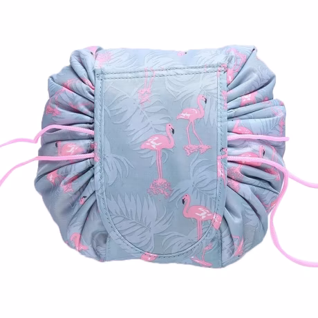 Lazy Drawstring Large Capacity Waterproof Portable Magic Customize Printing Logo Makeup Storage Cosmetic Pouch Bag Organizer