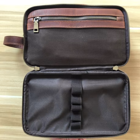 Leather Toiletry Bag for Men Handmade Kit Small Travel Toiletry Shaving Bag Bathroom Toiletries Organizer