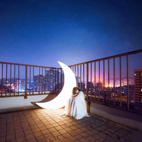 luminous hanging chair moon swing courtyard homestay recreation entertainment lighting furniture mall patio swings