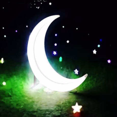Luminous Moon Swing Garden Landscape Lights Crescent Moon Rocking Chair Carve Patio Swings Girl Photography Props