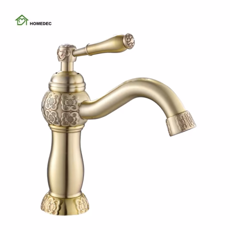 Luxury Retro Antique Brushed Gold Brass basin faucet sink tap mixer hot &amp; cold bathroom faucet
