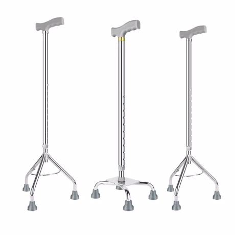 Manufacturers aluminum alloy height-adjustable portable old man crutches four-legged crutches walking cane stick
