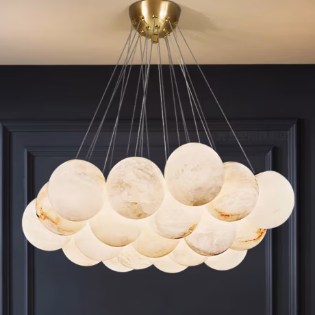 Marble Balloon Chandelier Decoration Kitchen Hallway Dimmable Chandelier Lights Dining Room Marble Pendant Lamp Fixture