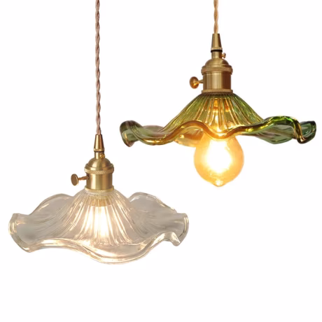 Modern Dining Kitchen Nordic Bedside Interior Clear Glass Brass Pendant Light Ceiling Hanging Lamp Suspended Lighting Fixture