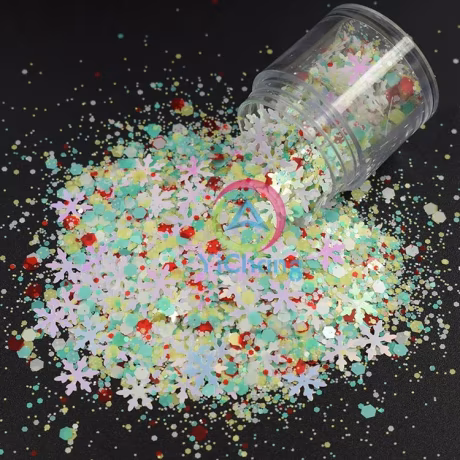 Nail Art Sequins Snowflake Confetti Christmas Craft Glitter for Party Holiday Nail Decoration