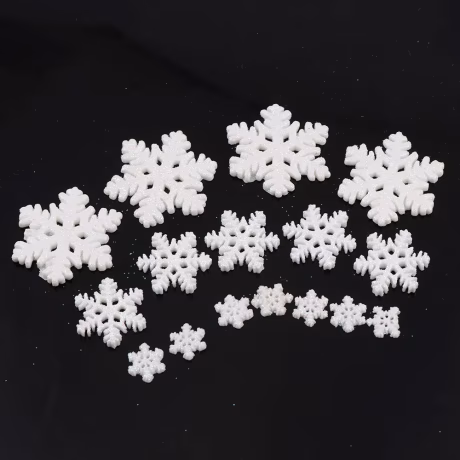 New Arrive 19mm 26mm Flatback White Christmas Resin Snowflake With Glitter Powder Scrapbooking Craft DIY