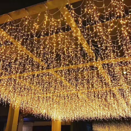 Outdoor decoration 4m 5m Droop 0.4-0.7m curtain icicle led string lights garden xmas decorative lights