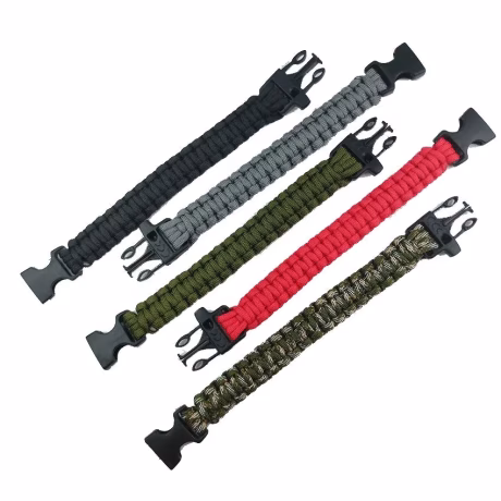 Outdoor EDC Camping Survival Simple Handmade Parachute Bracelet With Whistle For Men