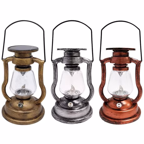 Outdoor Hanging Solar Lantern Solar Kerosene Lamp Retro Oil Lamp Solar for Decor Tree Pavilion Lawn Porch Camping Lantern