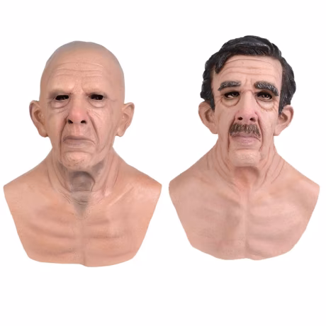 Party dress old man mask White hair white beard mask Halloween decoration Realistic Latex mask Rave party Latex Full face
