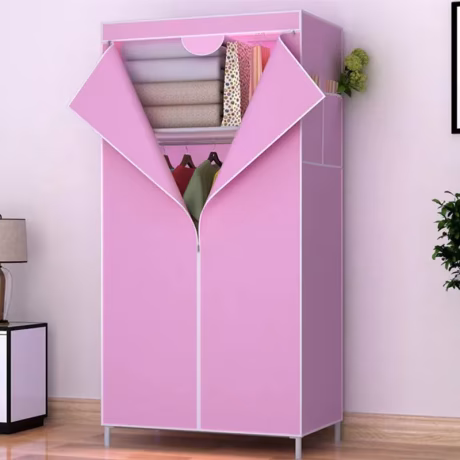 Portable Closet Storage Organizer Folding Portable Clothing Storage Cabinet Dustproof Cloth Closet Simple Bedroom Multipurpose