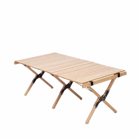 Portable Foldable Outdoor Picnic Wooden Park Travel Lightweight Rectangle Egg Roll Folding Tables