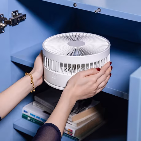 Portable folding storage power source usb fan 4000mAh retractable 7200mAh floor countertops fan