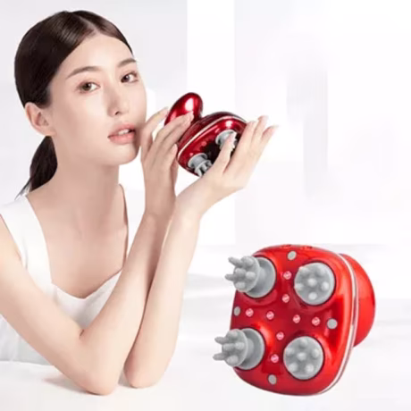 Portable rechargeable Head massager with 4 rotating claws IPX7 waterproof handheld scalp massager for full body massage