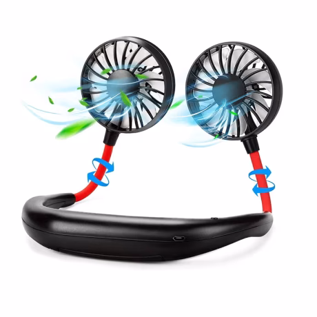 Portable USB Battery Mini Hanging Neck Band Fan Foldable Fold Sports Neck Fan