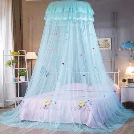 Princess Bed Canopy Netting Elegant Lace with 2 Butterflies for decoration Bedroom Decor Dream Tent